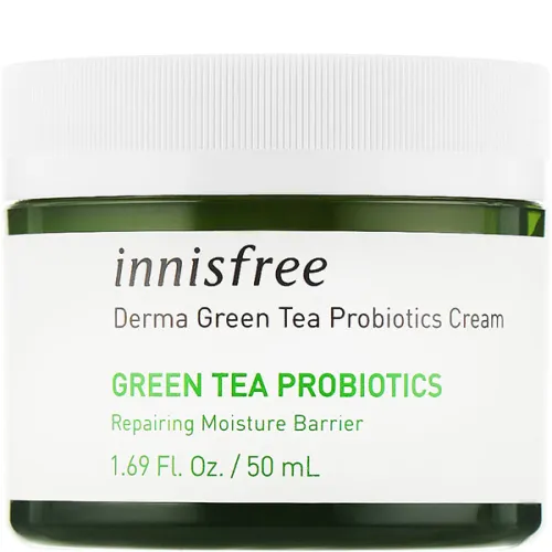 Увлажняющий крем для лица Innisfree Derma Formula Green Tea Probiotics Cream с пробиотиками зеленого чая, 50 мл.