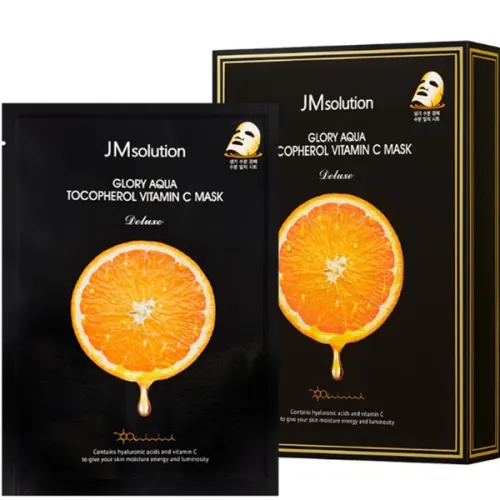 Тканевая маска для выравнивания тона лица JMsolution Glory Aqua Tocopherol Vitamin C Mask, 30 мл. - вид 2