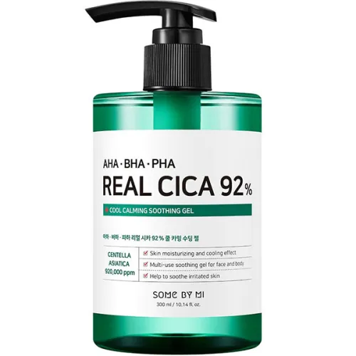 Багатофункціональний заспокійливий гель Some By Mi AHA BHA PHA Real Cica 92% Cool Calming Soothing Gel із кислотами, 300 мл.