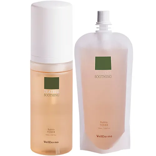Тонер для лица WellDerma Tea Tree Soothing Bubble Toner с экстрактом чайного дерева, 150 мл. + 100 мл.