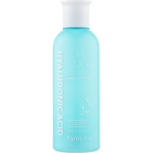 Суперзволожуюча емульсія для обличчя FarmStay Hyaluronic Acid Super Aqua Emulsion з гіалуроновою кислотою, 200 мл.
