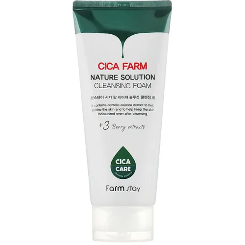 Пенка для умывания FarmStay Cica Farm Nature Solution Cleansing Foam с экстрактом центеллы, 180 мл.