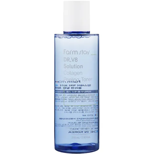 Пилинг-тонер для лица FarmStay Dr.V8 Solution Collagen Peeling Toner с коллагеном, 210 мл.