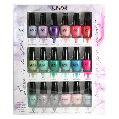 Набор лаков для ногтей NYX Love Is In the Air Nail Art Collection, 18 шт. х 4 мл.