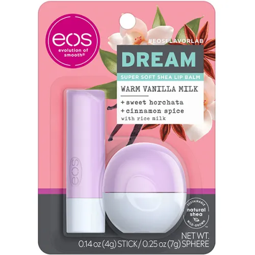 Набір бальзамів для губ «ванільне молоко» EOS Dream Warm Vanilla Milk Lip Balm Stick & Sphere, 7 г. + 4 г.