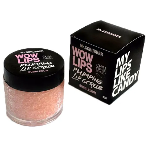 Сахарный скраб для губ «жвачка» Mr.Scrubber Plumping Lip Scrab Wow Lips Bubblegum, 40 г.