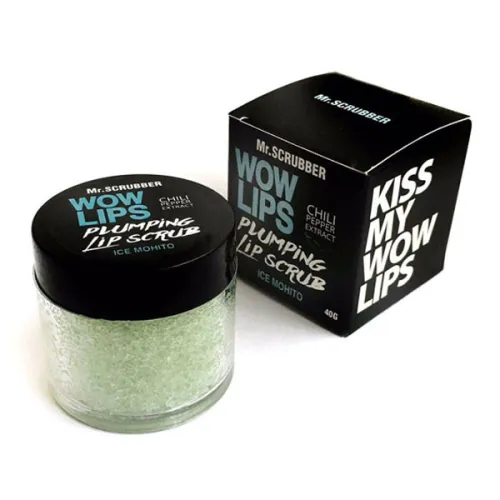 Сахарный скраб для губ «мохито» Mr.Scrubber Plumping Lip Scrab Wow Lips Ice Mohito, 40 г.