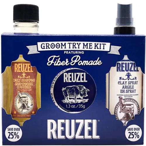 Набір для волосся Reuzel Groom Try Me Kit Fiber Pomade