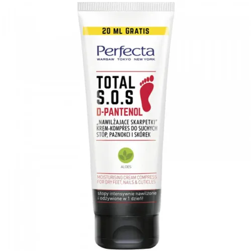Крем-компрес для ніг та п’ят «зволожуючі шкарпетки» Perfecta Total S.O.S. D-Pantenol Aloe, 120 мл.