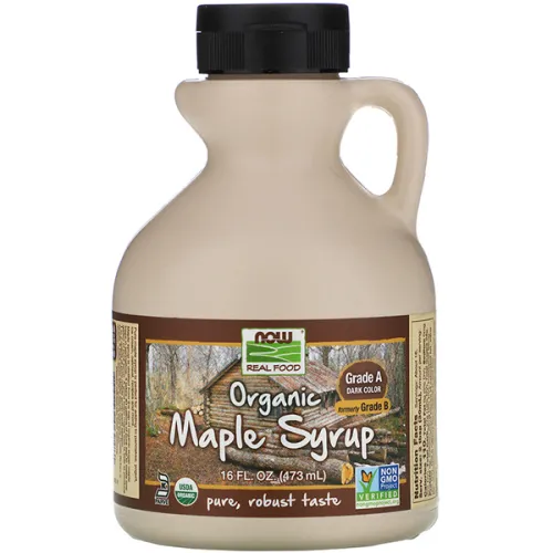 Органический кленовый сироп Now Foods Real Food Organic Maple Syrup Grade A Dark Color, 473 мл.