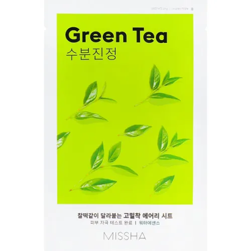 Тканевая маска для лица Missha Airy Fit Green Tea Sheet Mask с экстрактом зеленого чая, 19 г.