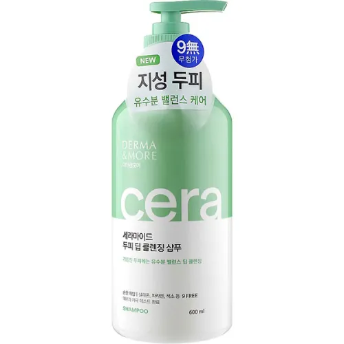 Очищаючий та освіжаючий шампунь для волосся KeraSys Derma & More Ceramide Deep Cleansing Shampoo, 600 мл.