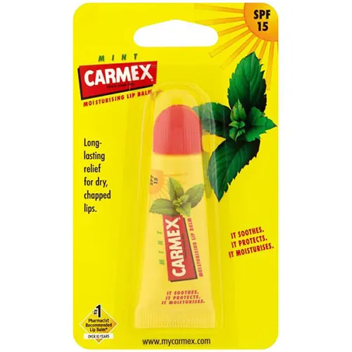 Бальзам для губ «м’ята» Carmex Mint Moisturising Lip Balm Tube SPF15, 10 г.