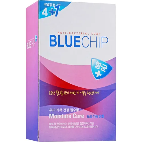 Антибактериальное мыло для лица и тела защита и увлажнение KeraSys Blue Chip Anti-Bacterial Moisture Care Soap, 5 шт. х 100