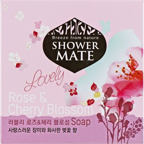 Мыло для лица и тела «роза и вишневый цвет» Shower Mate Lovely Rose & Cherry Blossom Soap, 4 шт. х 100 г.