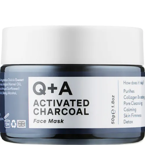Детокс-маска для обличчя Q+A Activated Charcoal Face Mask з активованим вугіллям, 50  г.