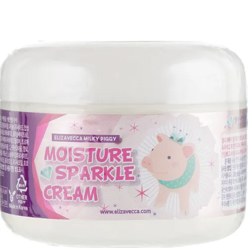 Увлажняющий крем для лица Elizavecca Face Care Milky Piggy Moisture Sparkle Cream с эффектом сияния, 100 мл.