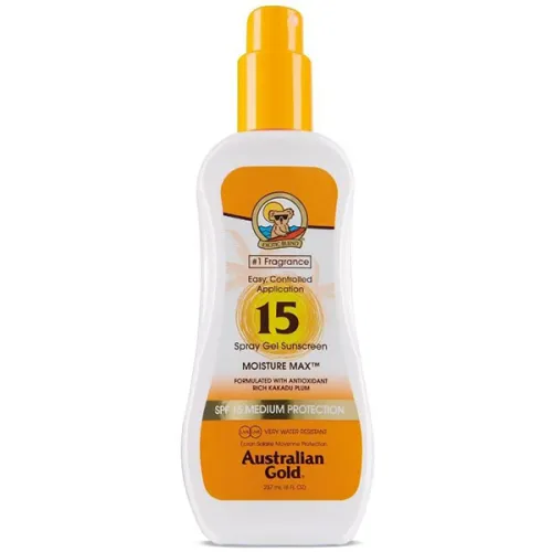 Сонцезахисний спрей-гель для засмаги Australian Gold Spray Gel Sunscreen SPF15, 237 мл.