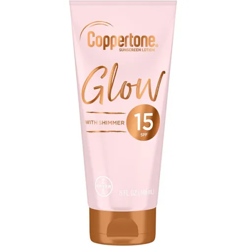 Мерцающий солнцезащитный лосьон для лица и тела Coppertone Glow Shimmering Sunscreen Lotion with Broad Spectrum SPF15, 148