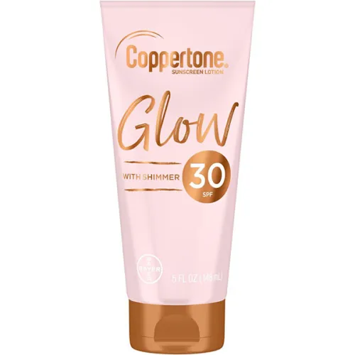 Мерцающий солнцезащитный лосьон для лица и тела Coppertone Glow Shimmering Sunscreen Lotion with Broad Spectrum SPF30, 148