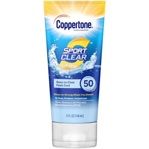 Сонцезахисний лосьйон для обличчя та тіла Coppertone Sport Clear Sunscreen Lotion SPF50, 148 мл.