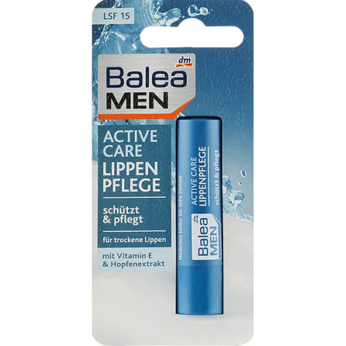 Чоловічий бальзам для губ «активний догляд» Balea Men Active Care Lip Balm SPF15, 4.8 г.