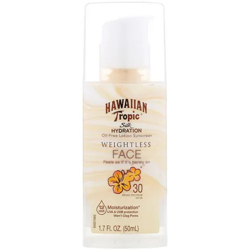 Невесомый солнцезащитный лосьон для лица без масел Hawaiian Tropic Silk Hydration Weightless Face SPF30, 50 мл.
