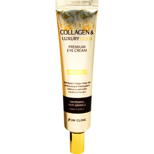 Крем для шкіри навколо очей 3W Clinic Collagen & Luxury Gold Eye Cream з колагеном та колоїдним золотом, 40 мл.