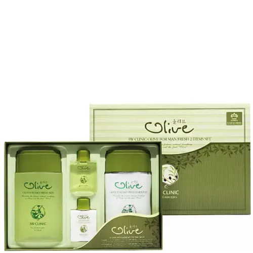 Чоловічий набір для обличчя 3W Clinic Olive For Man Fresh 2 Set з екстрактом оливи