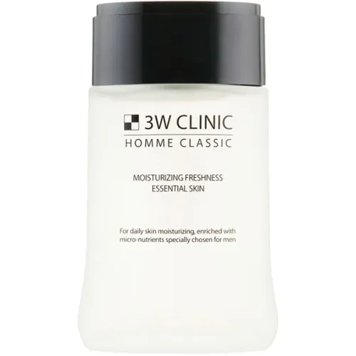 Чоловічий зволожуючий тонер для обличчя 3W Clinic Homme Classic Moisturizing Freshness Essential Skin, 150 мл.