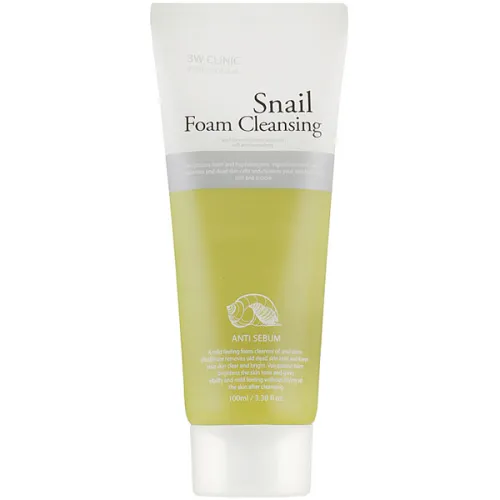 Пенка для умывания 3W Clinic Snail Foam Cleansing с муцином улитки, 100 мл.