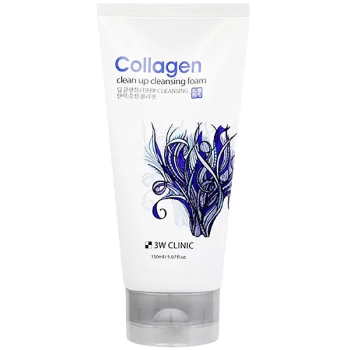 Пінка для вмивання 3W Clinic Collagen Clean Up Cleansing Foam з колагеном, 150 мл.