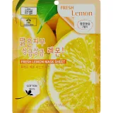 Тканинна маска для обличчя 3W Clinic Fresh Lemon Mask Sheet з екстрактом лимону, 23 мл.