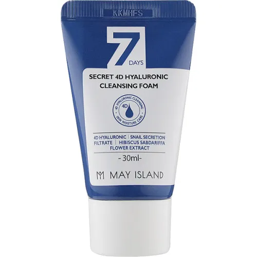 Пенка для умывания May Island 7 Days Secret 4D Hyaluronic Cleansing Foam с гиалуроновой кислотой, 30 мл.
