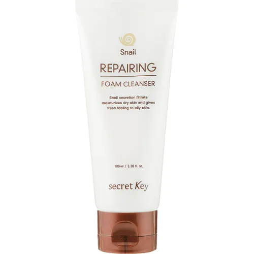 Восстанавливающая пенка для умывания Secret Key Snail Repairing Foam Cleanser с муцином улитки, 100 мл.