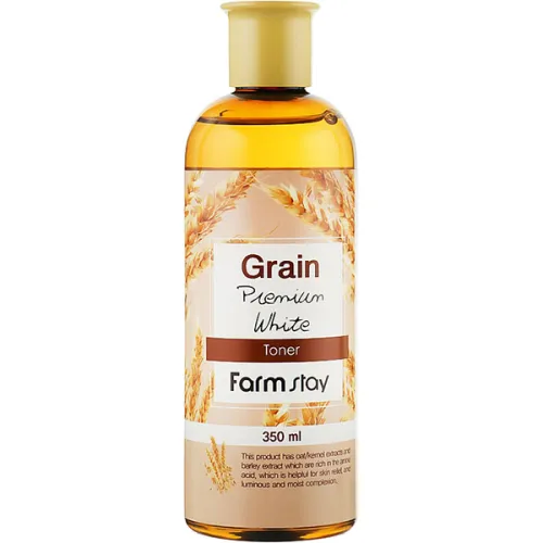 Тонер для обличчя FarmStay Grain Premium White Toner з екстрактом паростків пшениці, 350 мл.