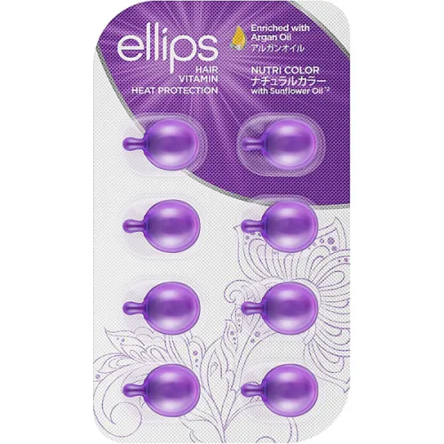 Вітаміни для волосся «сяйво кольору» Ellips Hair Vitamin Nutri Color With Triple Care, 8 шт. х 1 мл.