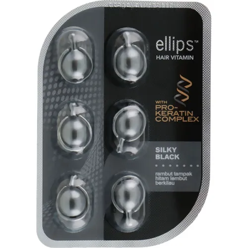 Вітаміни для волосся «оксамитова ніч» Ellips Hair Vitamin Silky Black With Pro-Keratin Complex, 6 шт. х 1 мл.