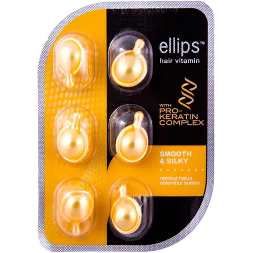 Вітаміни для волосся «бездоганний шовк» Ellips Hair Vitamin Smooth & Silky With Pro-Keratin Complex, 6 шт. х 1 мл.