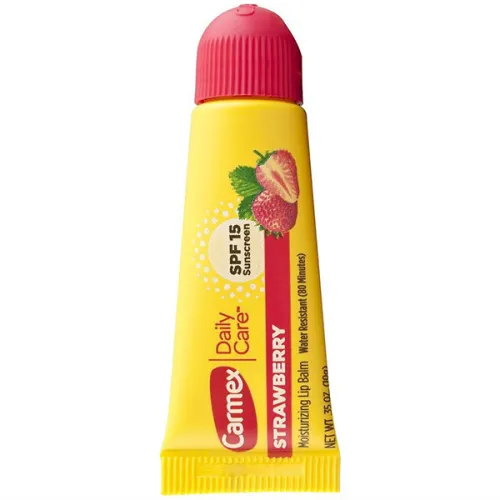 Бальзам для губ «полуниця» Carmex Strawberry Flavor Moisturizing Lip Balm Tube SPF15, 10 г. без уп.