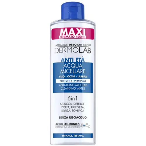 Антивозрастная мицеллярная вода Deborah Dermolab Anti-Aging Micellar Cleansing Water 6in1, 400 мл.