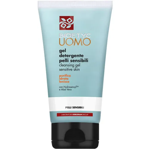 Мужской очищающий гель для чувствительной кожи лица Deborah Bioetyc UOMO Cleansing Gel Sensitive Skin, 150 мл.