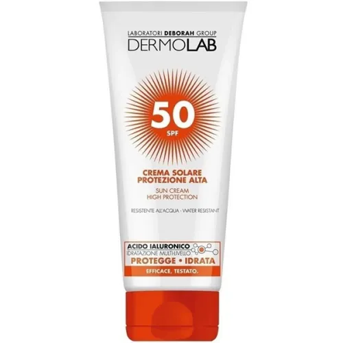 Солнцезащитный крем Deborah Dermolab Sun Cream High Protection SPF50 с гиалуроновой кислотой, 200 мл.