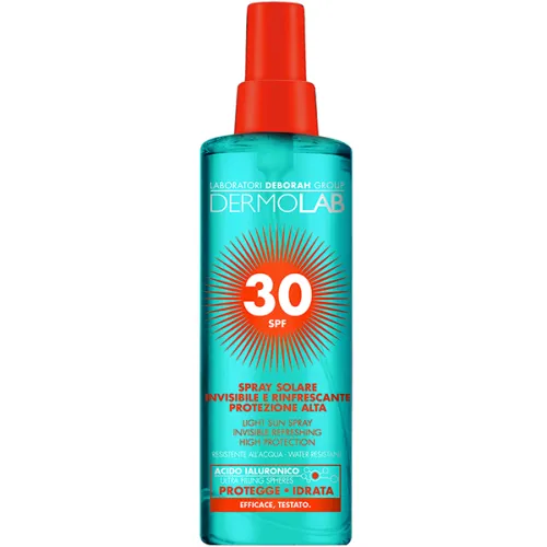 Солнцезащитный крем-спрей Deborah Dermolab Light Sun Spray Invisible Refreshing High Protection SPF30, 200 мл.