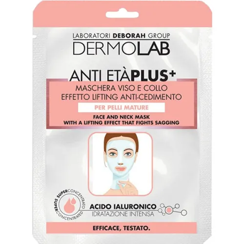 Тканевая маска для лица и шеи Deborah Dermolab Face and Neck Mask With a Lifting Effect That Fights Sagging с эффектом