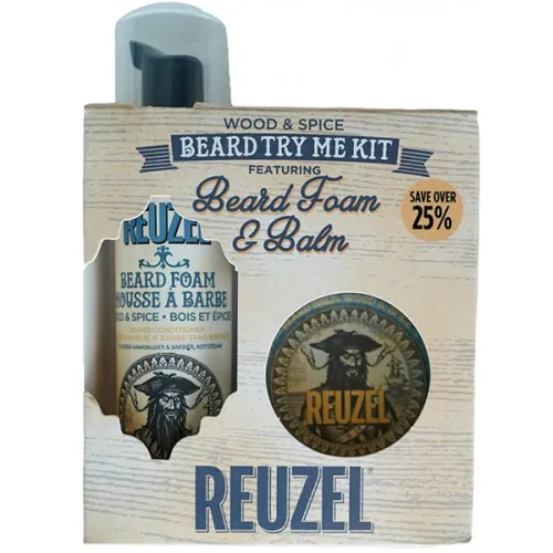 Подарунковий набір по догляду за бородою «дерево та спеції» Reuzel Beard Food & Balm Wood & Spice