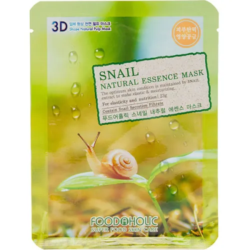 Тканинна маска для обличчя Food A Holic Natural Essence Mask Snail з екстрактом равликового муцину, 23 г.