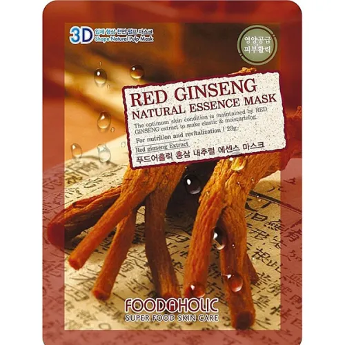 Тканинна маска для обличчя Food A Holic Natural Essence Mask Red Ginseng з екстрактом червоного женьшеня, 23 г.