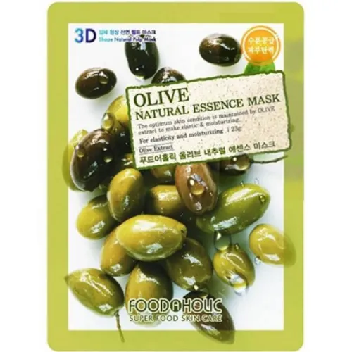 Тканинна маска для обличчя Food A Holic Natural Essence Mask Olive з екстрактом оливи, 23 г.