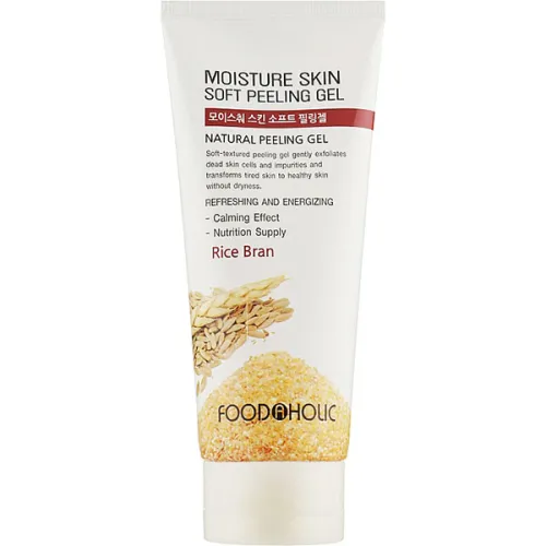 Успокаивающий натуральный пилинг-гель для лица Food A Holic Moisture Skin Soft Peeling Gel Rice Bran с рисовыми отрубями